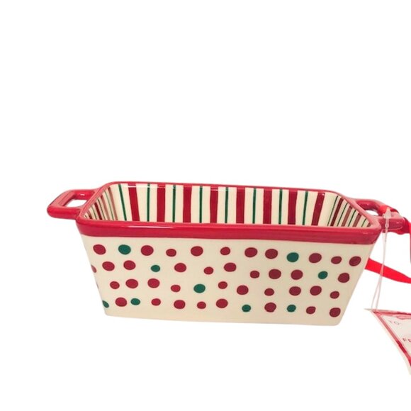 Mini Striped/Polka Dot Christmas Candy Dish - Picture 3 of 6